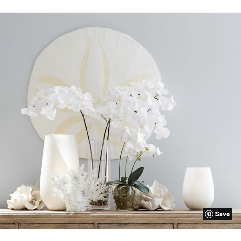 2 white frosted pottery barn candle holders